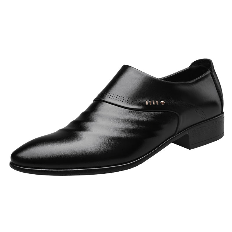 Puntige leren overschoenen voor heren