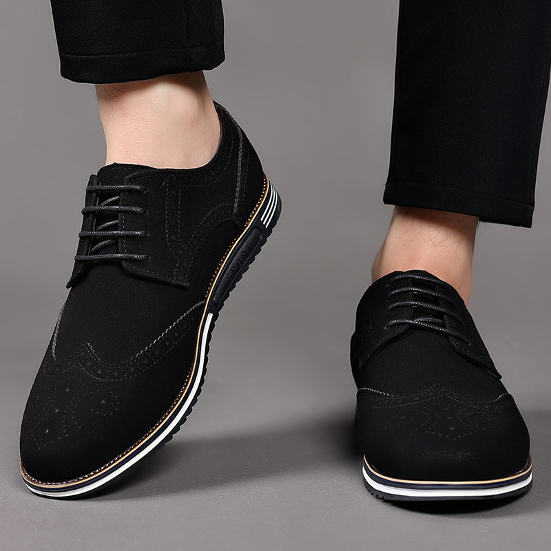 White Sole Carved Leather Shoes