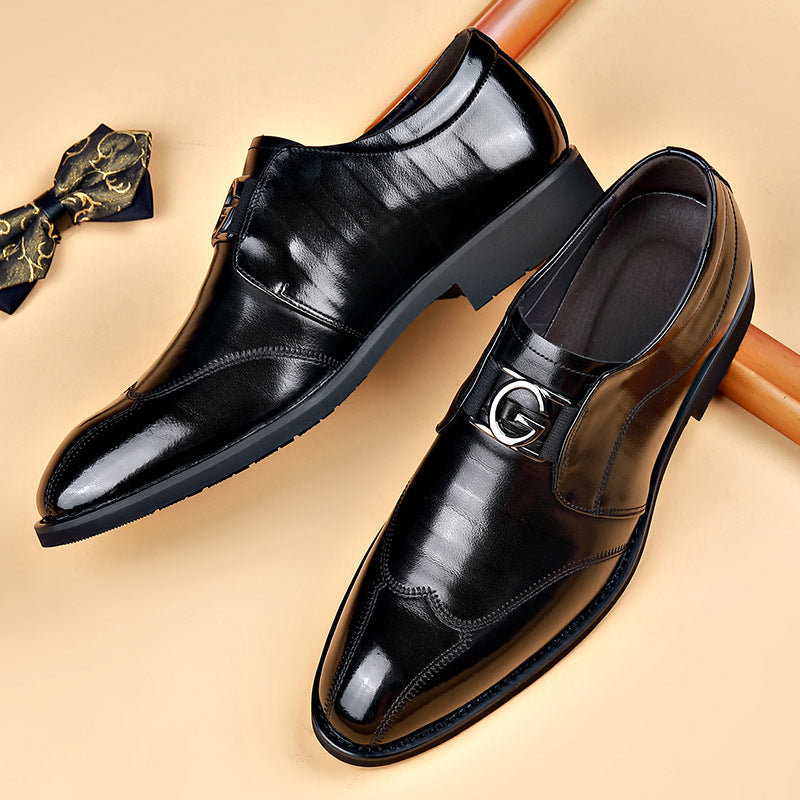 Puntige leren herenschoenen