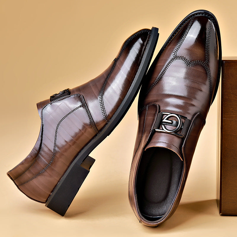 Puntige leren herenschoenen