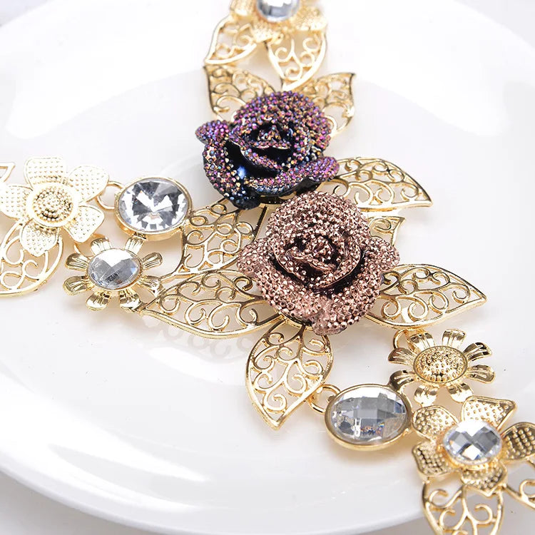 Austrian Crystal Rose Jewelry Set