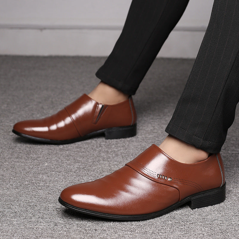 Puntige leren overschoenen voor heren