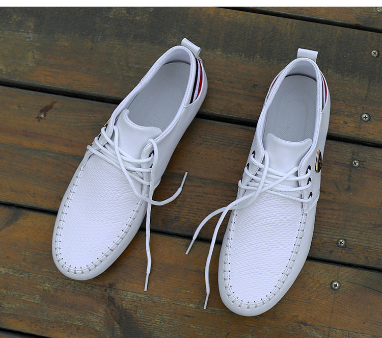 Trendy witte leren casual herenschoenen