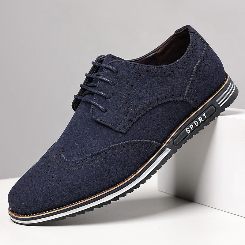 White Sole Carved Leather Shoes