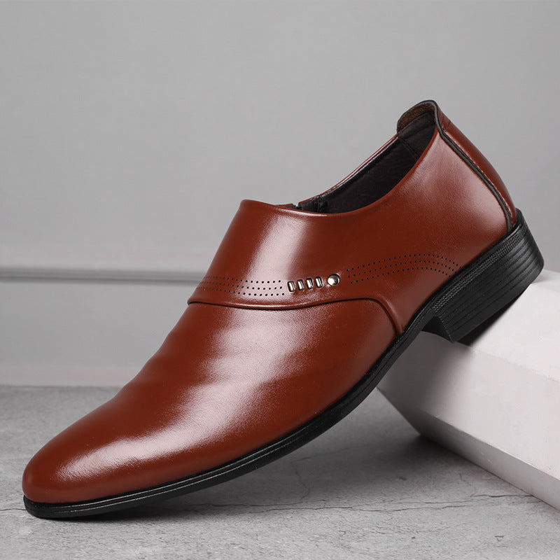 Puntige leren overschoenen voor heren