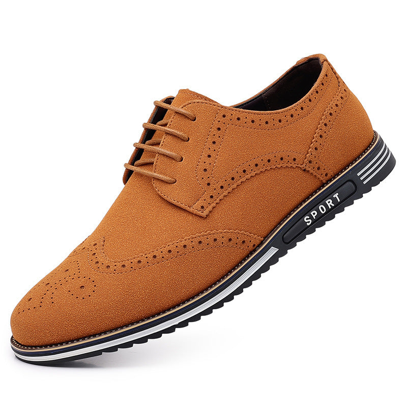 White Sole Carved Leather Shoes
