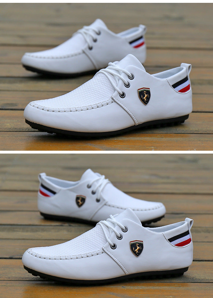 Trendy witte leren casual herenschoenen