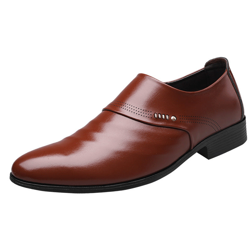 Puntige leren overschoenen voor heren