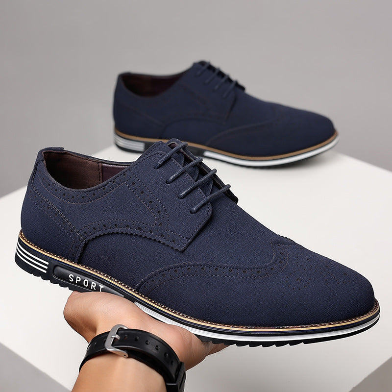 White Sole Carved Leather Shoes
