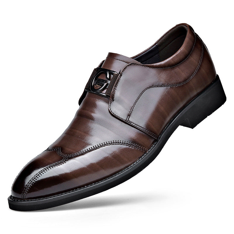 Puntige leren herenschoenen