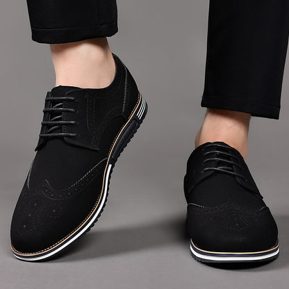 White Sole Carved Leather Shoes
