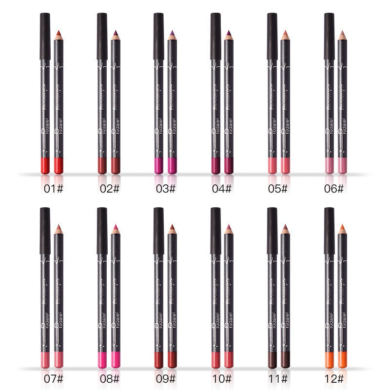 12-kleuren waterdichte liplinerset