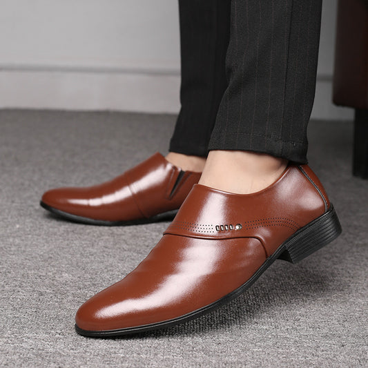 Puntige leren overschoenen voor heren