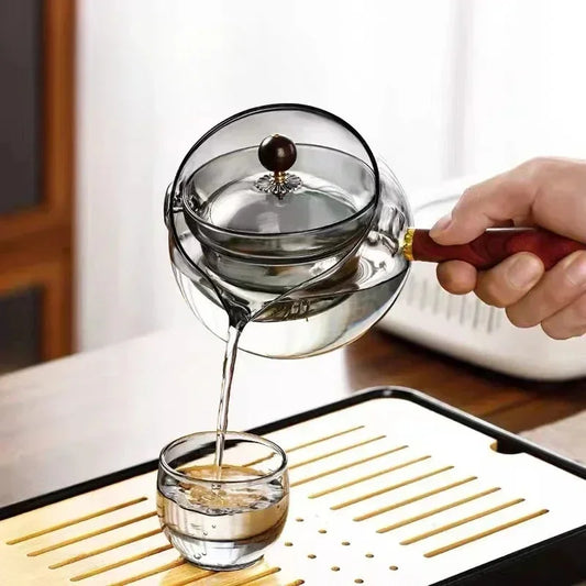 Rotary Glass Teapot with Infuser