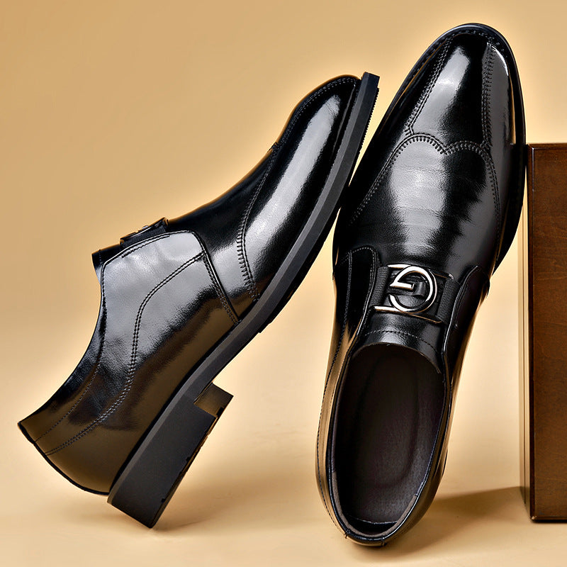 Puntige leren herenschoenen