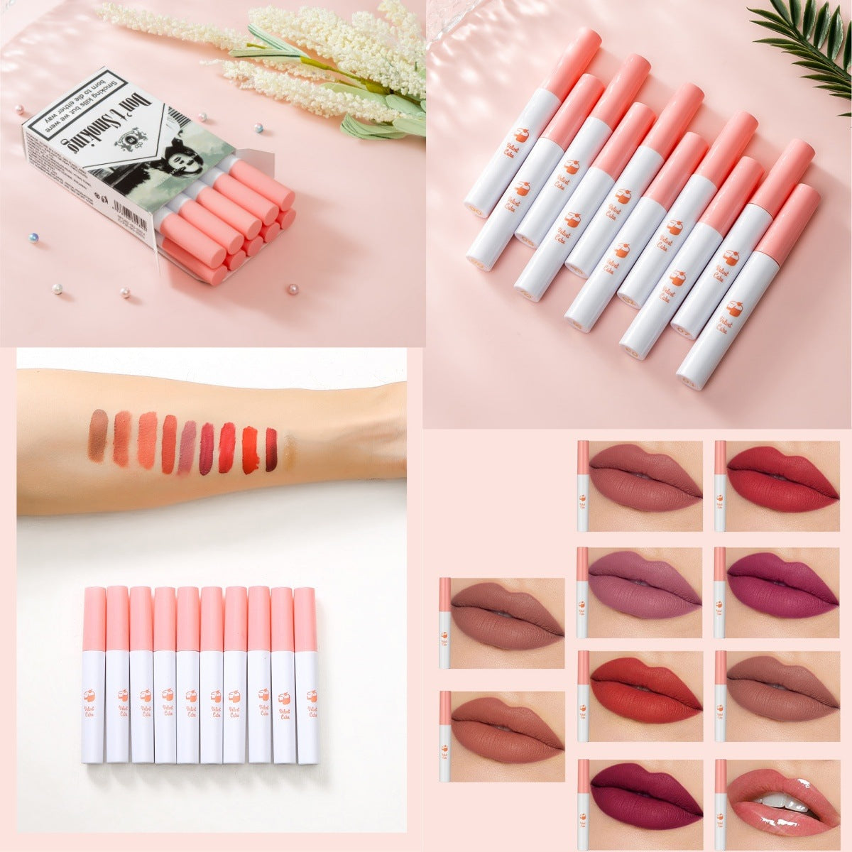 Matte fluwelen lippenstiftset