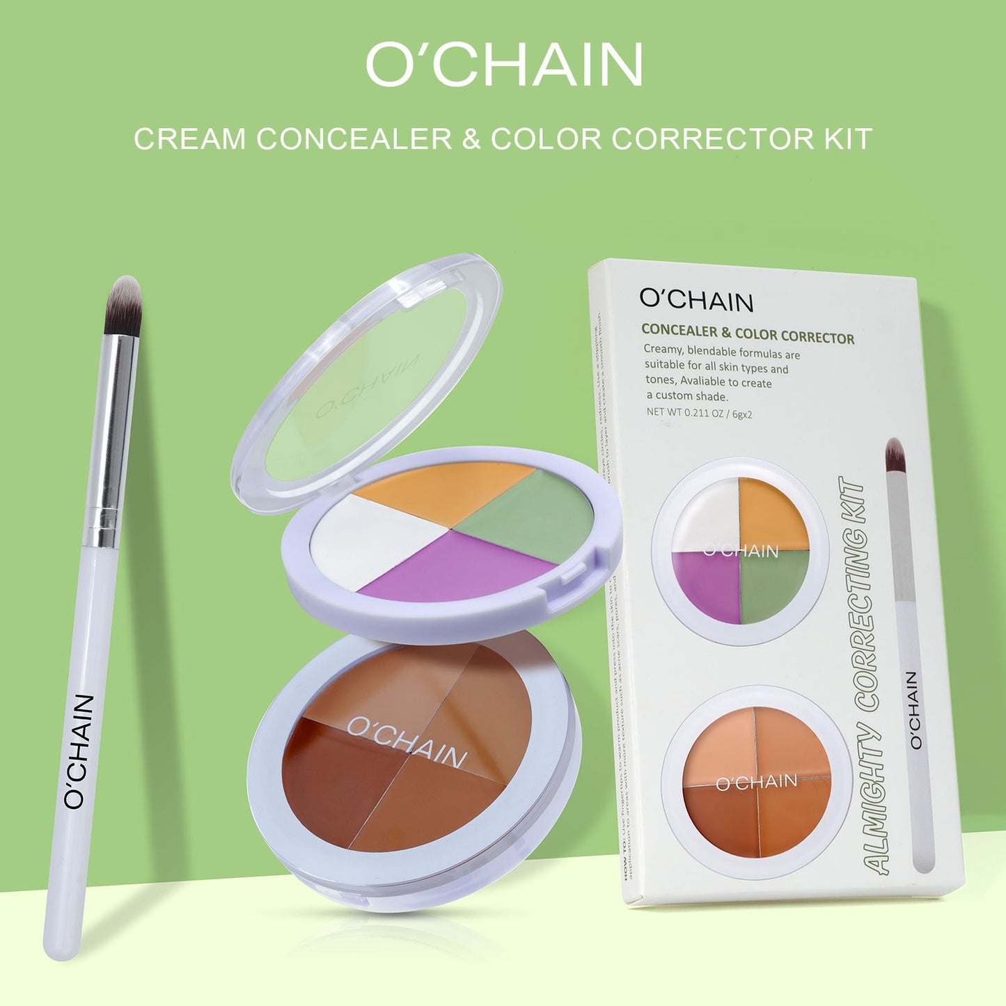O'CHAIN ​​vierkleuren concealerset