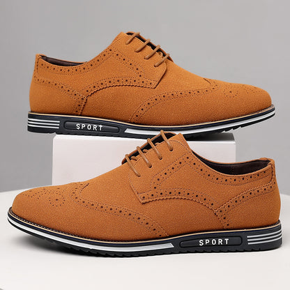 White Sole Carved Leather Shoes
