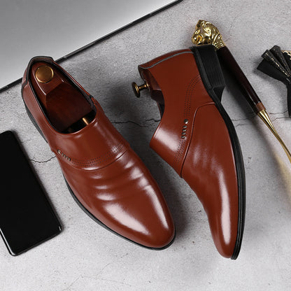 Puntige leren overschoenen voor heren