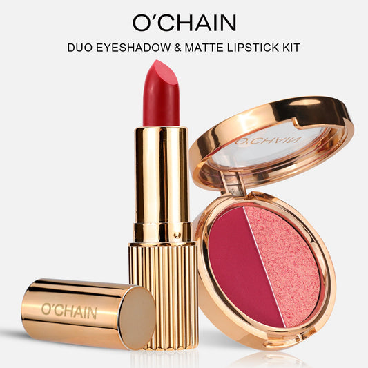 O'CHAIN ​​Matte Oogschaduw &amp; Lippenstift Set